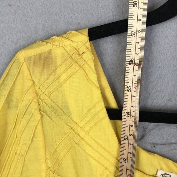 Vintage 1970s Boho Hippy Mexican Wedding Dress Tachi Castillo 14 Yellow Maxi - Picture 5 of 16